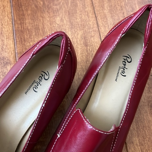 NWT Preview International Pump kitten low Heel burgundy Slip on Shoes Size 8M - Picture 3 of 11